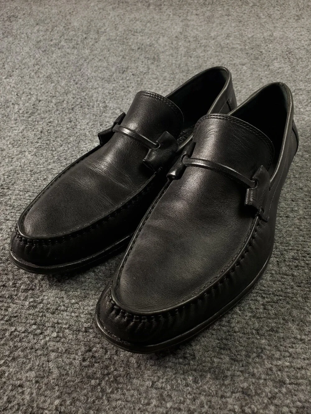 Bruno Magli Tabarro Penny Loafers Mens 9.5M Slip On Dress Shoes Black Leather